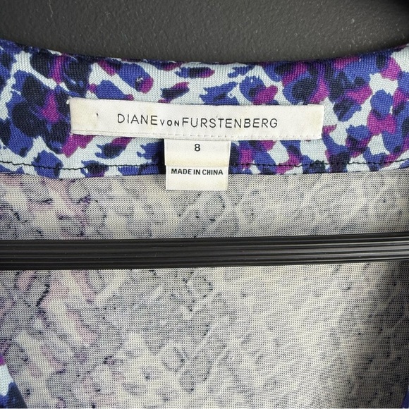 Diane Von Furstenberg Blue and Purple Long Sleeve Dress - Picture 6 of 15